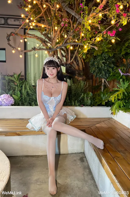 (微密圈)蓝色透明小纱裙 - 朱可儿